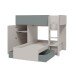 Etagenbett >EUREKA< 4in1 Aufba, Kaschmir / Eukalyptusgrün - 255x152x111 (BxHxT)