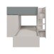 Etagenbett >EUREKA< 4in1 Aufba, Kaschmir / Eukalyptusgrün - 255x152x111 (BxHxT)