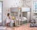 Etagenbett >EUREKA< 4in1 Aufba, Kaschmir / Eukalyptusgrün - 255x152x111 (BxHxT)