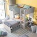 Etagenbett >EUREKA< 4in1 Aufba, Kaschmir / Eukalyptusgrün - 255x152x111 (BxHxT)