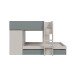Etagenbett >EUREKA< 4in1 Aufba, Kaschmir / Eukalyptusgrün - 255x152x111 (BxHxT)