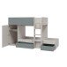 Etagenbett >EUREKA< 4in1 Aufba, Kaschmir / Eukalyptusgrün - 255x152x111 (BxHxT)