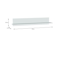 Wandboard >Alice Springs< in Secret grey - 154x25,6x21,2cm (BxHxT)