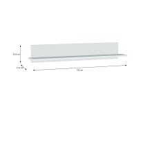 Wandboard >Alice Springs< in Secret grey - 154x25,6x21,2cm (BxHxT)