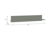 Wandboard >Alice Springs< in Salbei - 154x25,6x21,2cm (BxHxT)