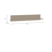 Wandboard >Alice Springs< in Taupe - 154x25,6x21,2cm (BxHxT)