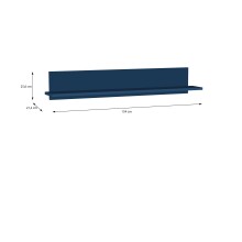 Wandboard >Alice Springs< in Nachtblau - 154x25,6x21,2cm (BxHxT)