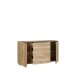 Sideboard >ARANK< in Mauvella Eiche / Schwarz - 162,5x84,9x41,7cm (BxHxT)