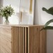 Sideboard >ARANK< in Mauvella Eiche / Schwarz - 162,5x84,9x41,7cm (BxHxT)
