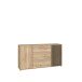 Sideboard >ARANK< in Mauvella Eiche / Schwarz - 162,5x84,9x41,7cm (BxHxT)