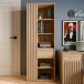 Stauraumregal >ARANK< in Mauvella Eiche / Sand - 73,1x200,1x41,7cm (BxHxT)