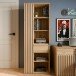 Stauraumregal >ARANK< in Mauvella Eiche / Sand - 73,1x200,1x41,7cm (BxHxT)