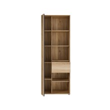 Stauraumregal >ARANK< in Mauvella Eiche / Schwarz - 73,1x200,1x41,7cm (BxHxT)