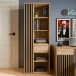 Stauraumregal >ARANK< in Mauvella Eiche / Schwarz - 73,1x200,1x41,7cm (BxHxT)