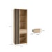 Stauraumregal >ARANK< in Mauvella Eiche / Schwarz - 73,1x200,1x41,7cm (BxHxT)