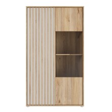 Stauraumvitrine >ARANK< in Mauvella Eiche/ Sand -...
