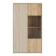 Stauraumvitrine >ARANK< in Mauvella Eiche/ Sand -...