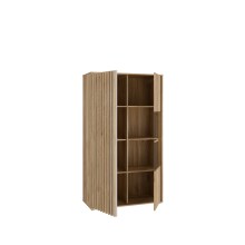 Stauraumvitrine >ARANK< in Mauvella Eiche/ Sand - 93,1x161,7x41,7cm (BxHxT)