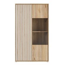 Stauraumvitrine >ARANK< in Mauvella Eiche/ Sand -...