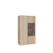 Stauraumvitrine >ARANK< in Mauvella Eiche/ Sand - 93,1x161,7x41,7cm (BxHxT)