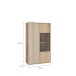 Stauraumvitrine >ARANK< in Mauvella Eiche/ Sand - 93,1x161,7x41,7cm (BxHxT)