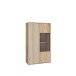 Stauraumvitrine >ARANK< in Mauvella Eiche/ Sand - 93,1x161,7x41,7cm (BxHxT)
