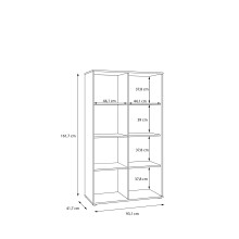Stauraumvitrine >ARANK< in Mauvella Eiche / Schwarz - 93,1x161,7x41,7cm (BxHxT)