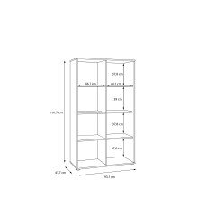 Stauraumvitrine >ARANK< in Mauvella Eiche / Schwarz - 93,1x161,7x41,7cm (BxHxT)