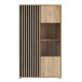 Stauraumvitrine >ARANK< in Mauvella Eiche / Schwarz - 93,1x161,7x41,7cm (BxHxT)