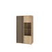 Stauraumvitrine >ARANK< in Mauvella Eiche / Schwarz - 93,1x161,7x41,7cm (BxHxT)