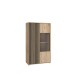 Stauraumvitrine >ARANK< in Mauvella Eiche / Schwarz - 93,1x161,7x41,7cm (BxHxT)