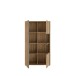 Stauraumvitrine >ARANK< in Mauvella Eiche / Schwarz - 93,1x161,7x41,7cm (BxHxT)