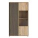 Stauraumvitrine >ARANK< in Mauvella Eiche / Schwarz - 93,1x161,7x41,7cm (BxHxT)