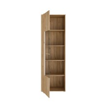 Vitrine >ARANK< in Mauvella Eiche/Sand - 63,4x200,1x41,7cm (BxHxT)