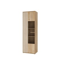 Vitrine >ARANK< in Mauvella Eiche/Sand - 63,4x200,1x41,7cm (BxHxT)
