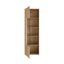 Vitrine >ARANK< in Mauvella Eiche/Sand - 63,4x200,1x41,7cm (BxHxT)