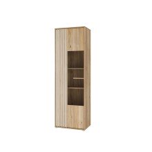 Vitrine >ARANK< in Mauvella Eiche/Sand - 63,4x200,1x41,7cm (BxHxT)