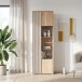 Vitrine >ARANK< in Mauvella Eiche/Sand - 63,4x200,1x41,7cm (BxHxT)