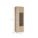 Vitrine >ARANK< in Mauvella Eiche/Sand - 63,4x200,1x41,7cm (BxHxT)