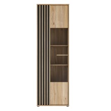 Vitrine >ARANK< in Mauvella Eiche / Schwarz -...