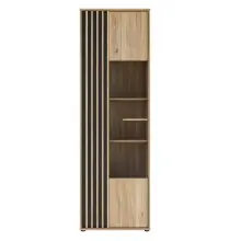 Vitrine >ARANK< in Mauvella Eiche / Schwarz -...