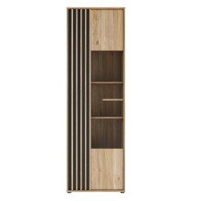 Vitrine >ARANK< in Mauvella Eiche / Schwarz -...