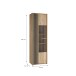 Vitrine >ARANK< in Mauvella Eiche / Schwarz - 63,4x200,1x41,7cm (BxHxT)