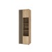 Vitrine >ARANK< in Mauvella Eiche / Schwarz - 63,4x200,1x41,7cm (BxHxT)