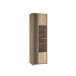 Vitrine >ARANK< in Mauvella Eiche / Schwarz - 63,4x200,1x41,7cm (BxHxT)