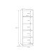Vitrine >ARANK< in Mauvella Eiche / Schwarz - 63,4x200,1x41,7cm (BxHxT)