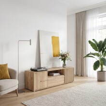 Lowboard >Arank< in Mauvella Eiche / Sand - 162,5x49,7x41,7cm (BxHxT)