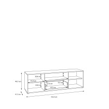 Lowboard >ARANK< in Mauvella Eiche / Schwarz - 162,5x49,7x41,7cm (BxHxT)