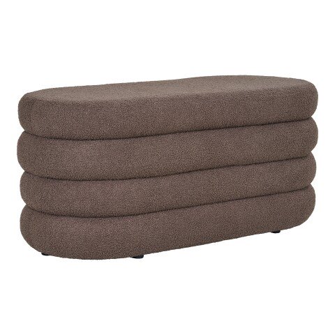 Stauraumbank >Dartford< in braun, Bouclé-Stoff - 103x44x45cm (BxHxT)