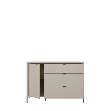 Sideboard >SERAVEL< in Sand / Mauvella Eiche Dekor - 124,1x87,2x41,5cm (BxHxT)